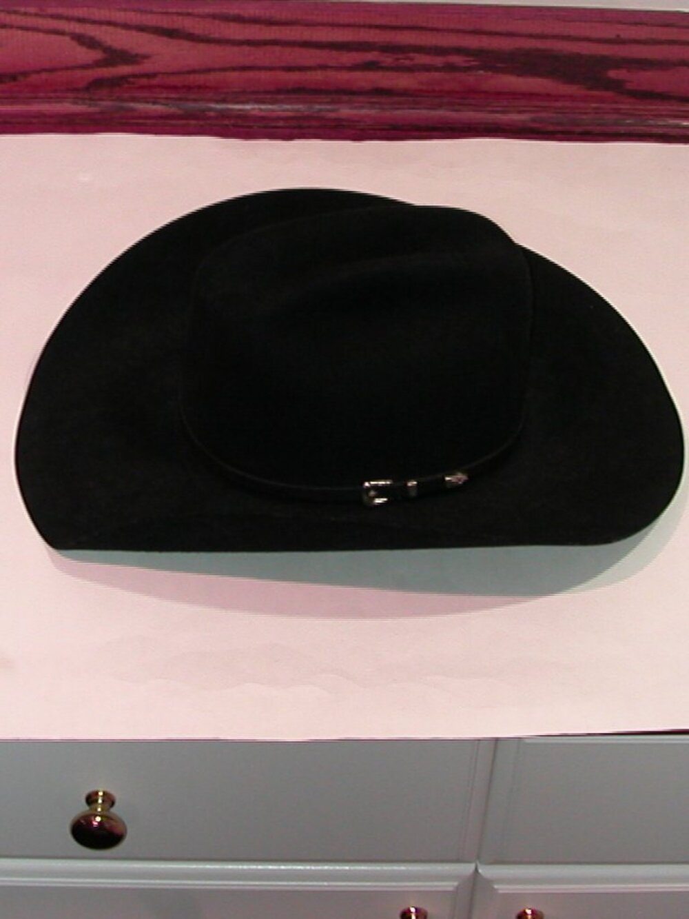 Rodeo King 5X Beaver Quality 5X Felt Cowboy Hat Black Belted Size 7 USA Made